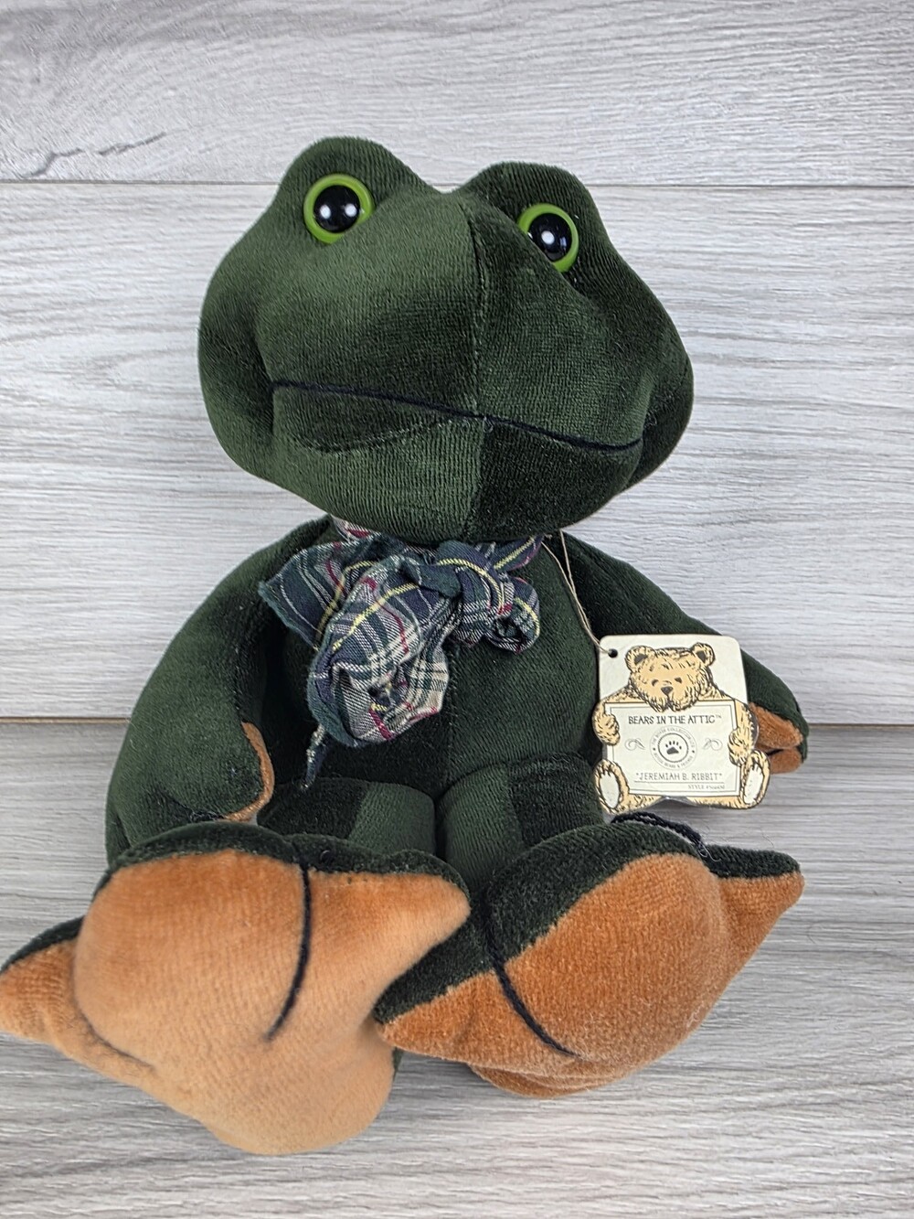 Boyds Bears in the Attic Jeremiah B. Ribbit Plush Frog w Tag SU32